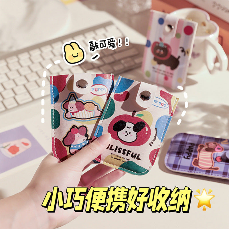 Cartoon Pull-out Card Holder Female Cute Portable Card Holder Multiple Card Slots ID Storage Bag Personality Student Small Card Clamp