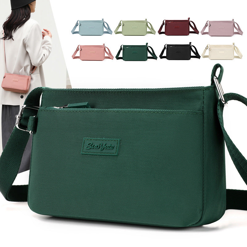 New Nylon Crossbody Bag for Women, Fashionable Horizontal Shoulder Bag with Zipper Closure and Multiple Inner Pockets