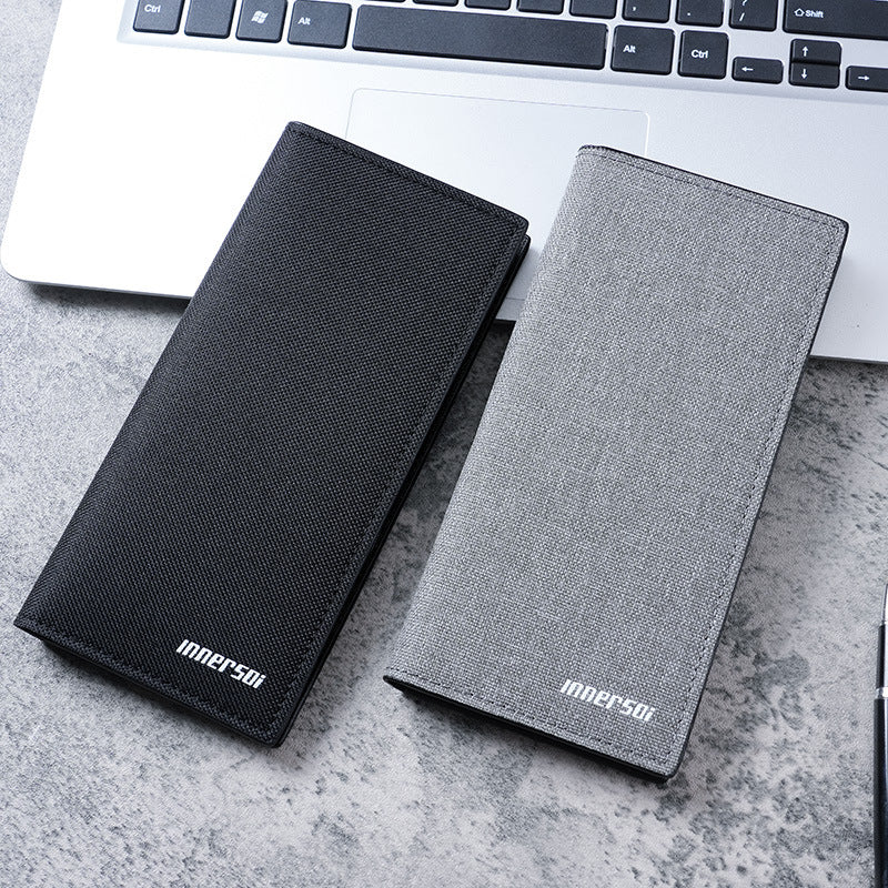 Wallet Men's Long Type Ultra-Thin Korean Style Youth Cool Wallet Student Minimalist Youth Wallet Buckle