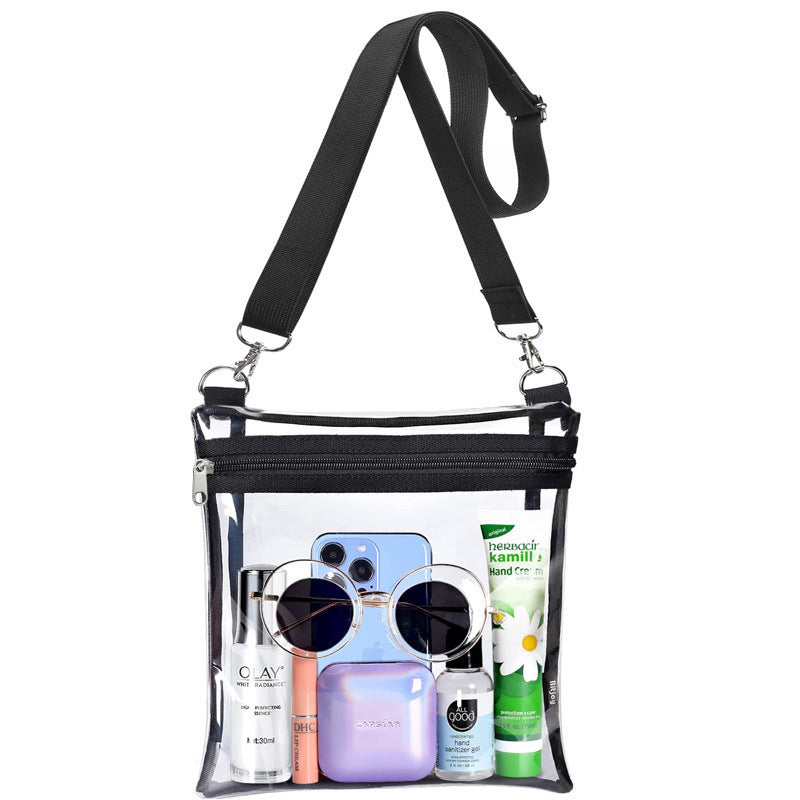 Clear PVC Crossbody Bag with Zipper Compartment for Daily Essentials and Stylish Travel
