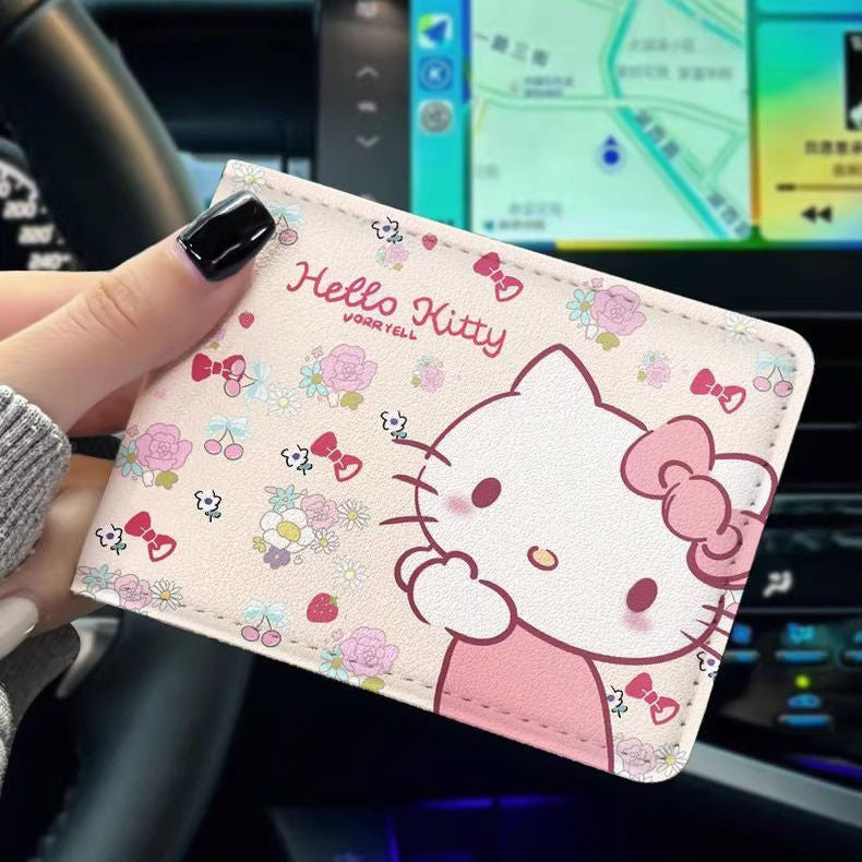 Women's Wallet Cute Cartoon Driving License Card Holder Multiple Card Slots Storage Anti-Degaussing Lightweight Multifunctional Certificate Protective Cover