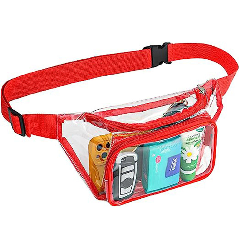 Transparent PVC Waist Bag Workout Waterproof Storage Bag Crossbody Sports Outdoor Running Pouch Travel
