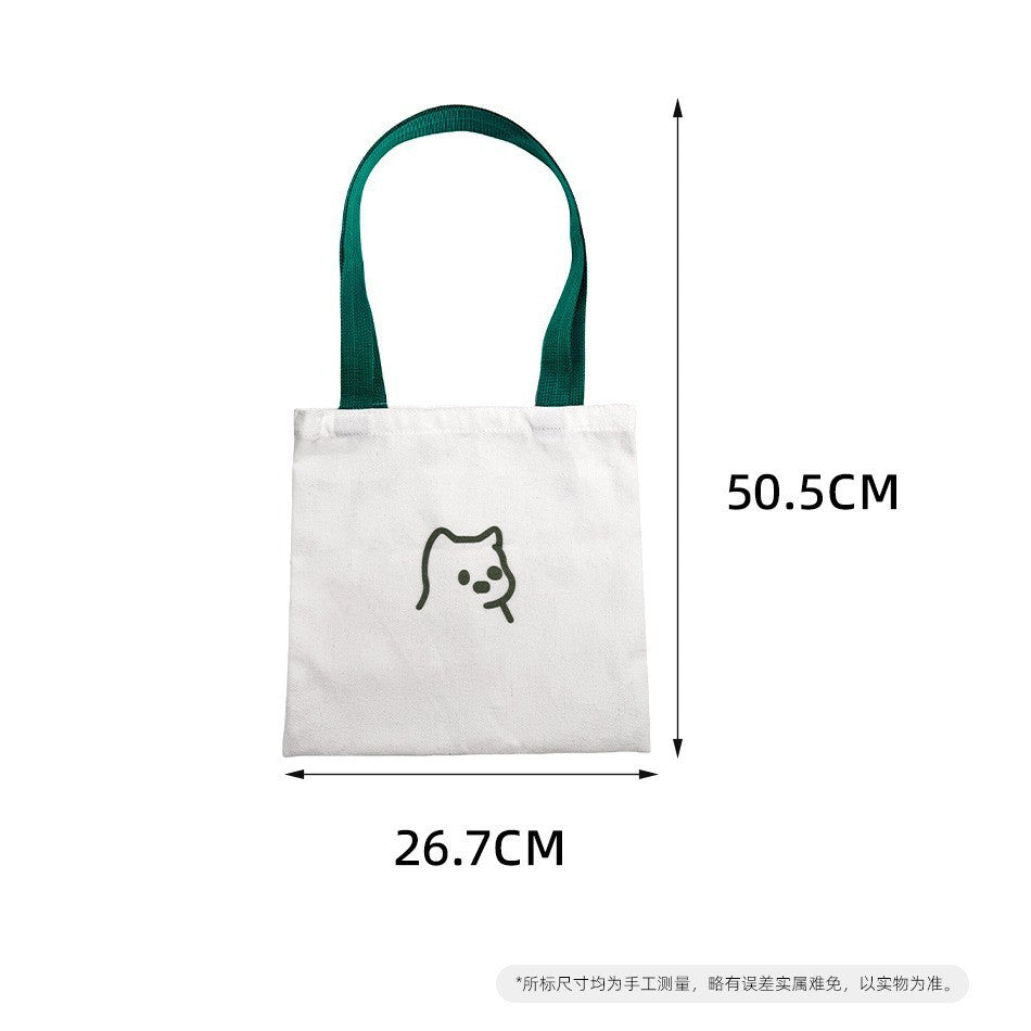 Striped Canvas Tote Bag with Custom Embroidery for Daily Use and Commuting
