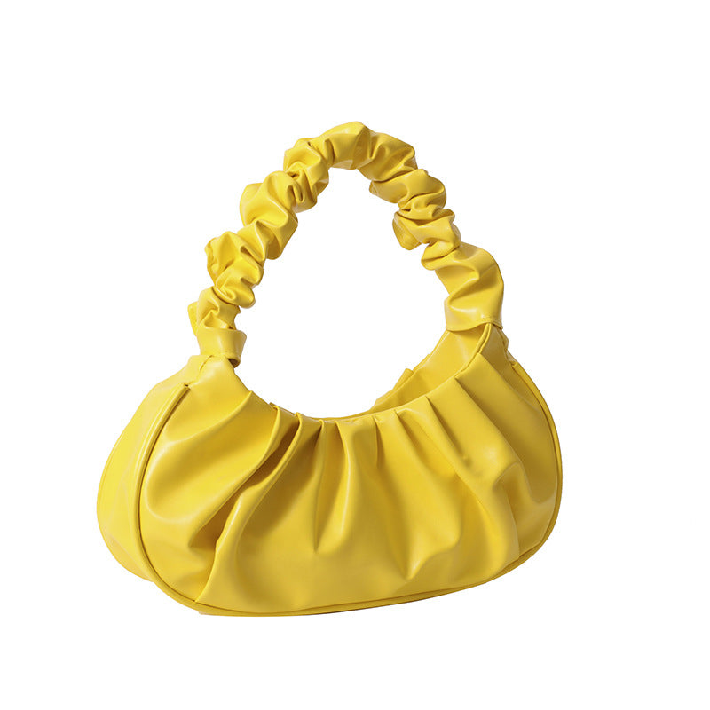 New Pu Pleated Cloud Bag Women's Shoulder Underarm Bag Fashion Trend Everyday Joker Handbag