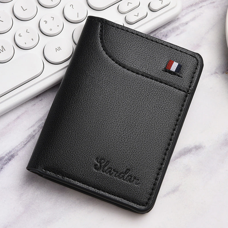Wallet Men's Vertical Coin Purse Trendy Large Capacity Card Holder Ultra-Thin Document Package Student Carry-on Credit Card