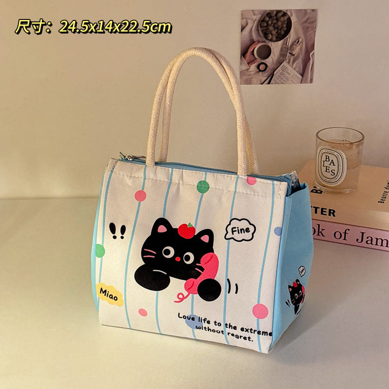 Tote Bag Good-looking Lunch Bag Female Cute Student Lunch Box Bag Rice Bag Insulated Lunch Box
