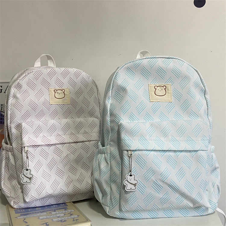 Girl Heart Cute Bear Backpack Korean Style College High School Junior High School Student Large Capacity Schoolbag Computer Casual Backpack