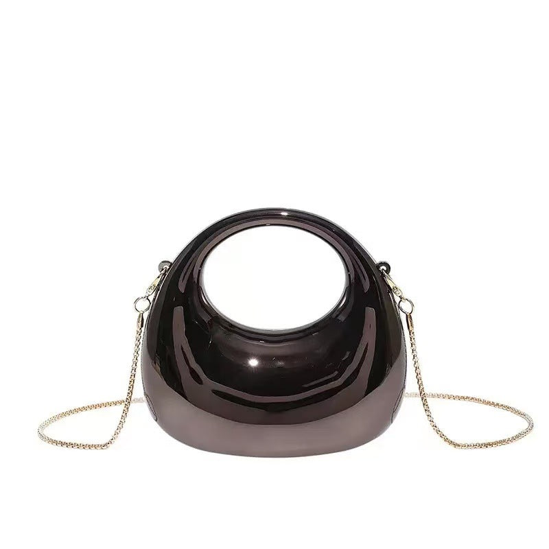 Stylish Acrylic Clutch Bag with Chain Strap for Evening Events and Daily Use