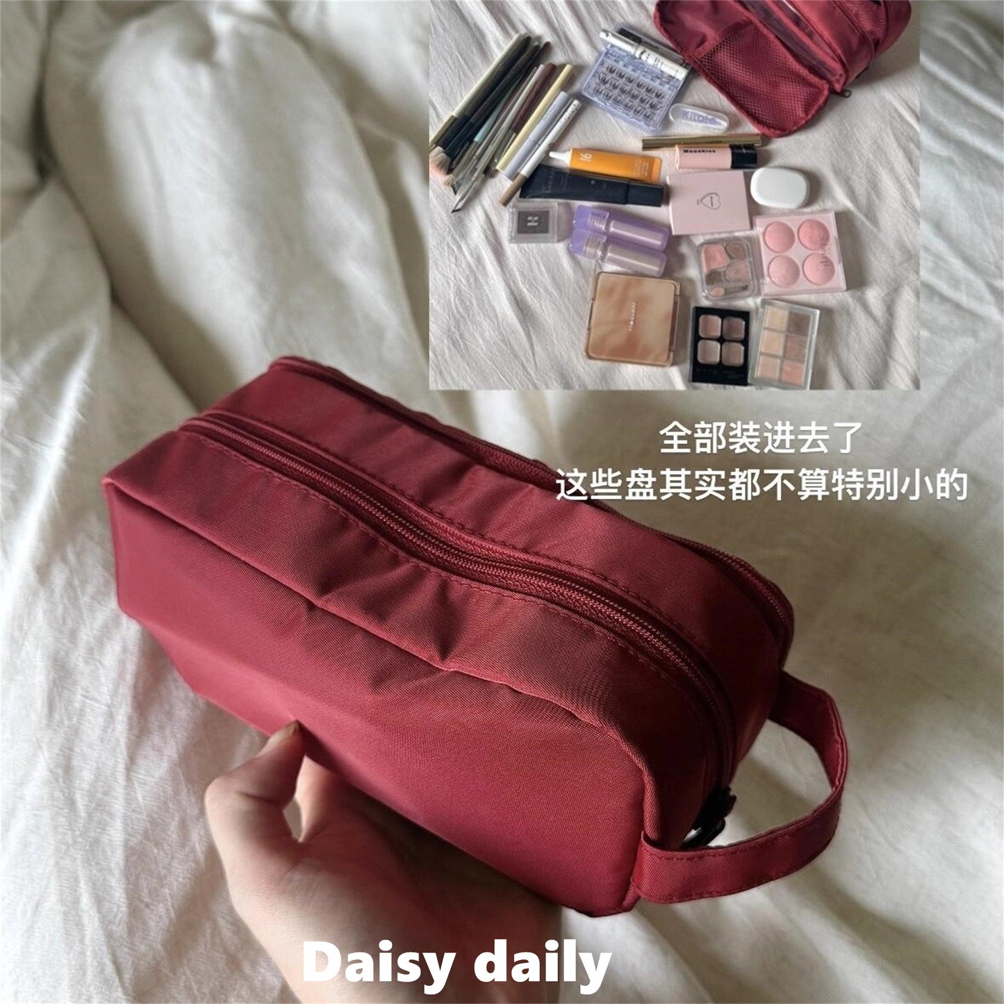Large Capacity Cosmetic Bag with Multiple Compartments, Breathable and Waterproof, Perfect for Daily Makeup Storage