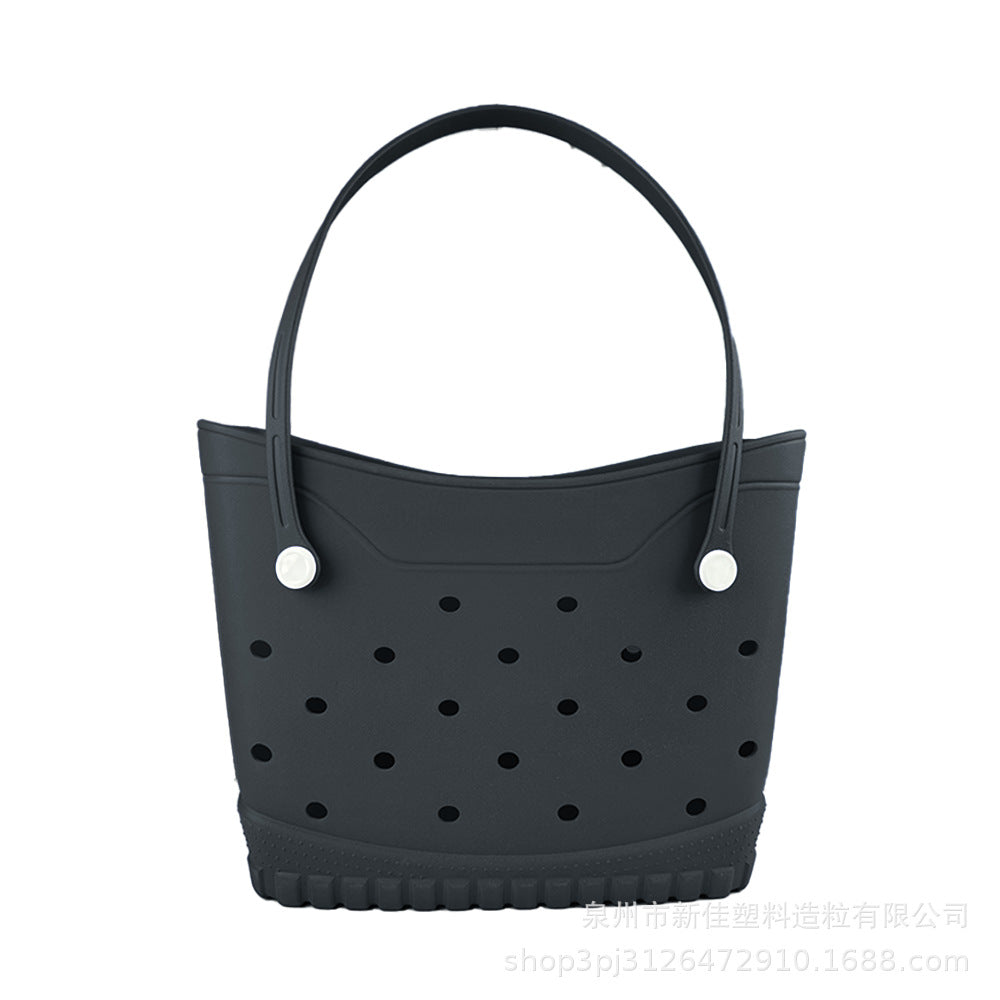 Stylish EVA Beach Tote Bag with Hollow Design, Lightweight and Spacious for Daily Use