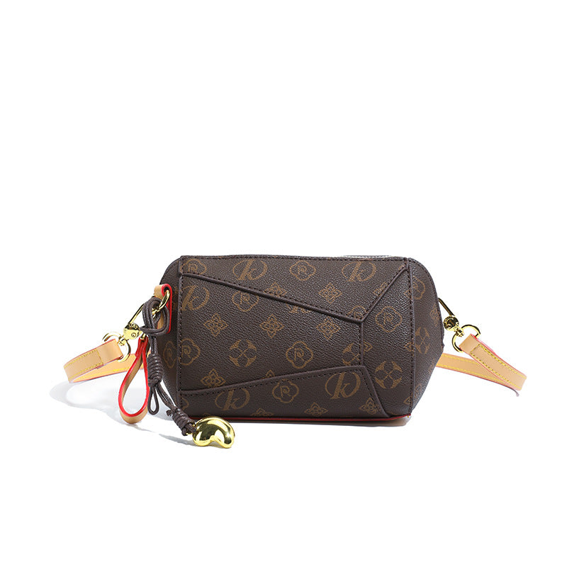 New Letter Printing Fashion Messenger Bag Women's Urban Simple Style Zipper Design Practical Inner Bag Commuter's All-Matching Shoulder Bag