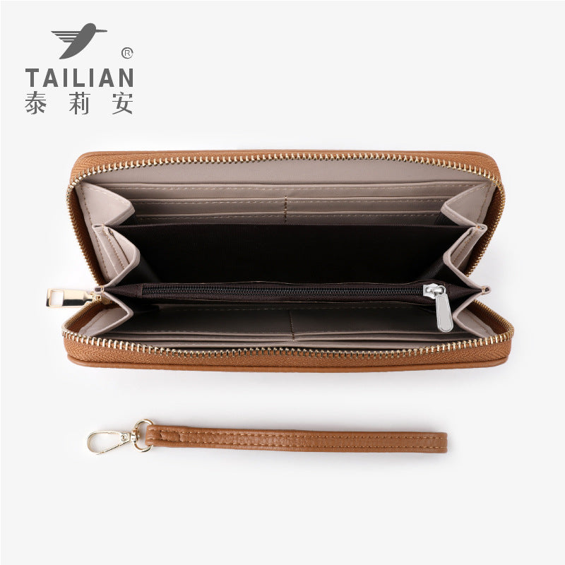 Stylish Zippered Long Wallet for Women withÀó֦ Texture and Coin Pocket, Fashionable Everyday Accessory