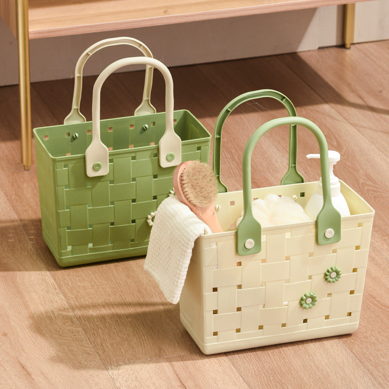 Outdoor Portable Picnic Basket Bathroom Storage Basket Toiletries Student Dormitory Bath Basket Bathroom Wash Storage Basket