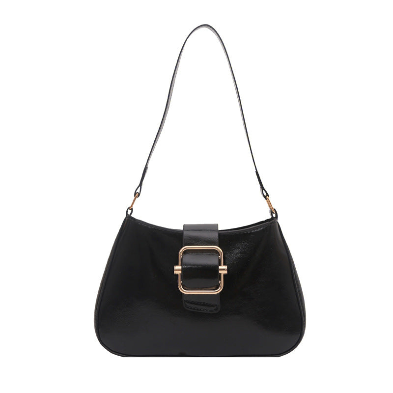 Women's Korean-Style Retro Square Shoulder Bag Simple Lock Latch Design Commuter Everyday Joker Messenger Bag