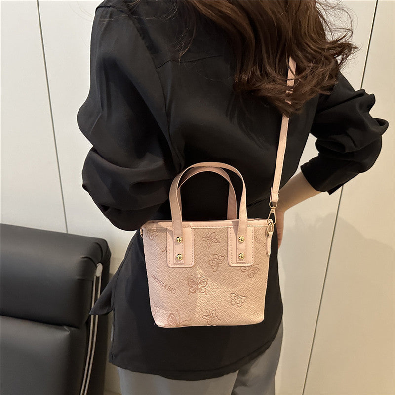 Summer Fashion Small Handbags Women's New Temperament Leisure Crossbody All-Matching Bucket Bag