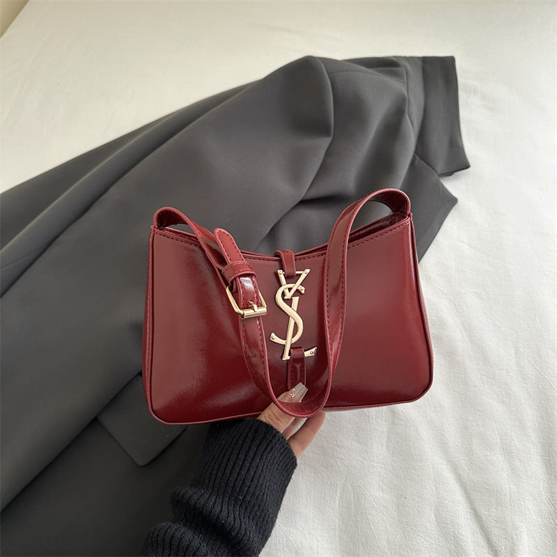 French Entry Lux Portable Small Square Bag Women's New Western Style All-Matching Shoulder Bag Commuter Underarm Bag