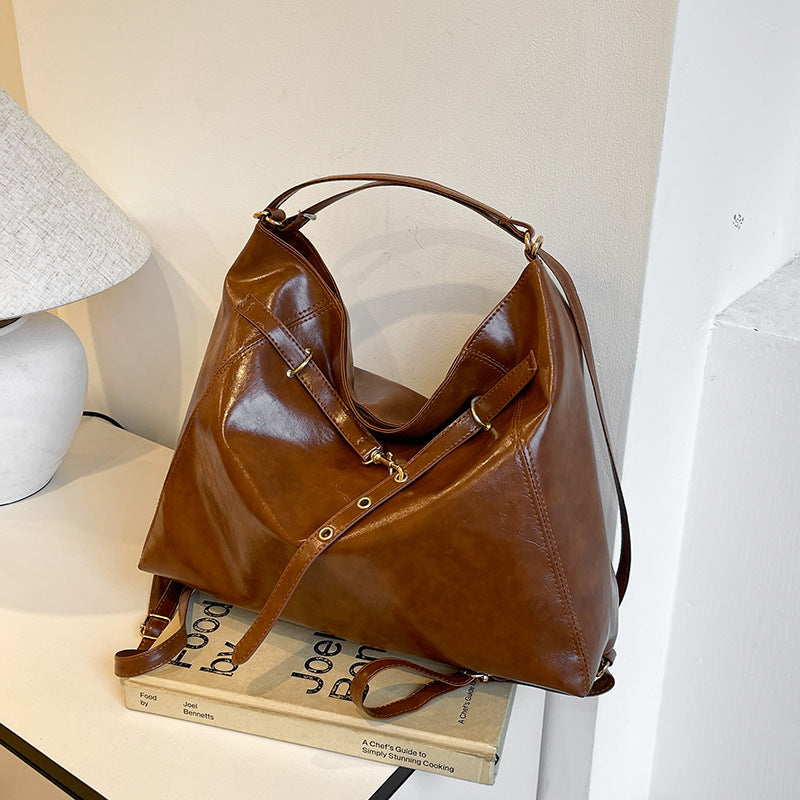 PU Leather Crossbody Backpack Women's Large Capacity Chain Design Street Trend Daily Matching Shoulder Bag