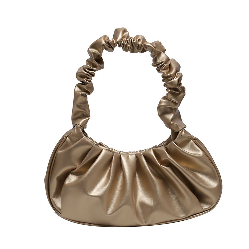 New Pu Pleated Cloud Bag Women's Shoulder Underarm Bag Fashion Trend Everyday Joker Handbag