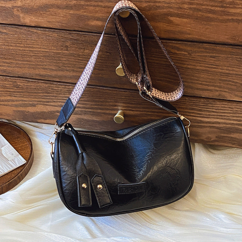 Boston Bag Women's New Retro Shoulder Messenger Solid Color Pillow Bag