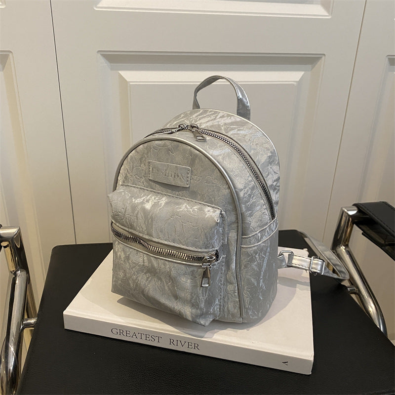 Stylish Lightweight Backpack for Women, Casual Campus Fashion with Arc Shoulder Straps and Trendy Design