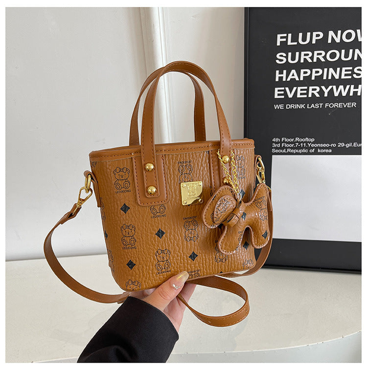 Fashion Printed Portable Vegetable Basket Bag Women's New Western Style All-Matching Shoulder Bag Cute Crossbody Bag