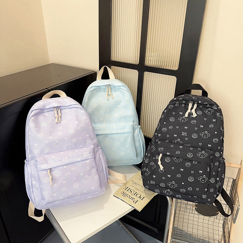 Bowknot Schoolbag Female College Student Simple Cute Girl Backpack Partysu Backpack