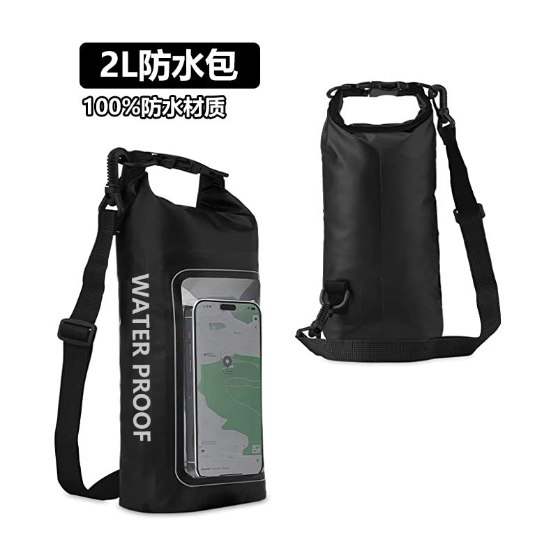 2L Waterproof Crossbody Bag with Touchscreen Phone Pocket for Outdoor Swimming and Hiking