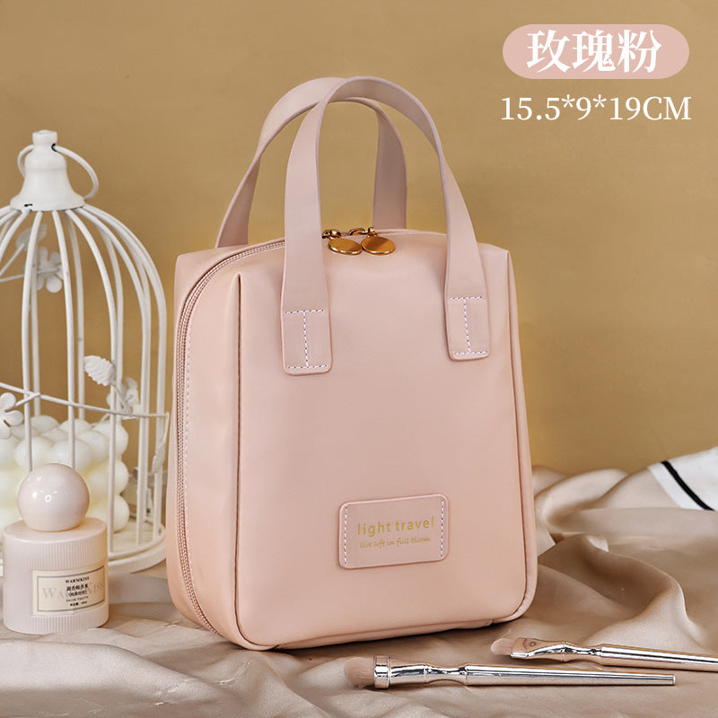 Elegant PU Travel Cosmetic Bag with Large Capacity and Fashionable Design for Makeup and Toiletries Storage