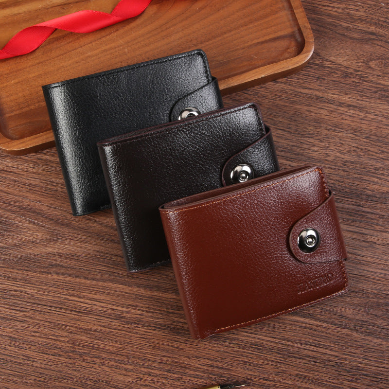 Stylish Men's Business Wallet with Magnetic Clasp and Multiple Card Slots for Everyday Use