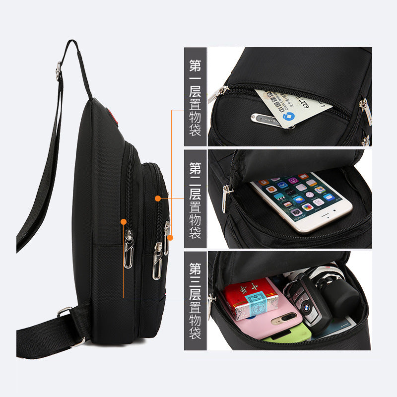Stylish Men's Chest Bag with Large Capacity, Water-Resistant Oxford Fabric, Perfect for Business and Daily Use