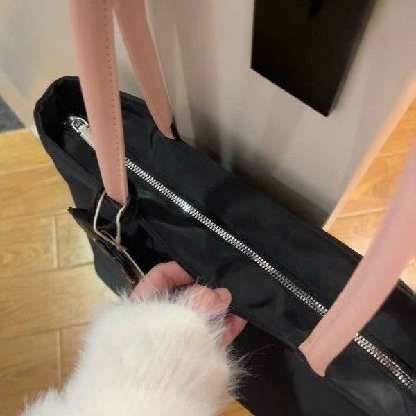 Women's Shoulder Bag Tote Bag Hello Kitty Embroidered Tote Bag Large Capacity Commuter Shoulder Handbag Computer Bag