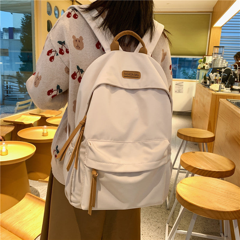 Simple Stylish Nylon Backpack for Students and Travel with Waterproof Design and Comfortable Ergonomic Back Panel