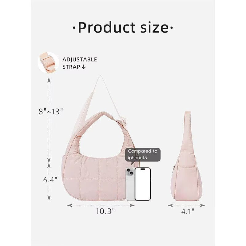 Nylon Shoulder Handbag Women's New Cotton Clothing down Underarm Bag Diamond Crossbody Bag