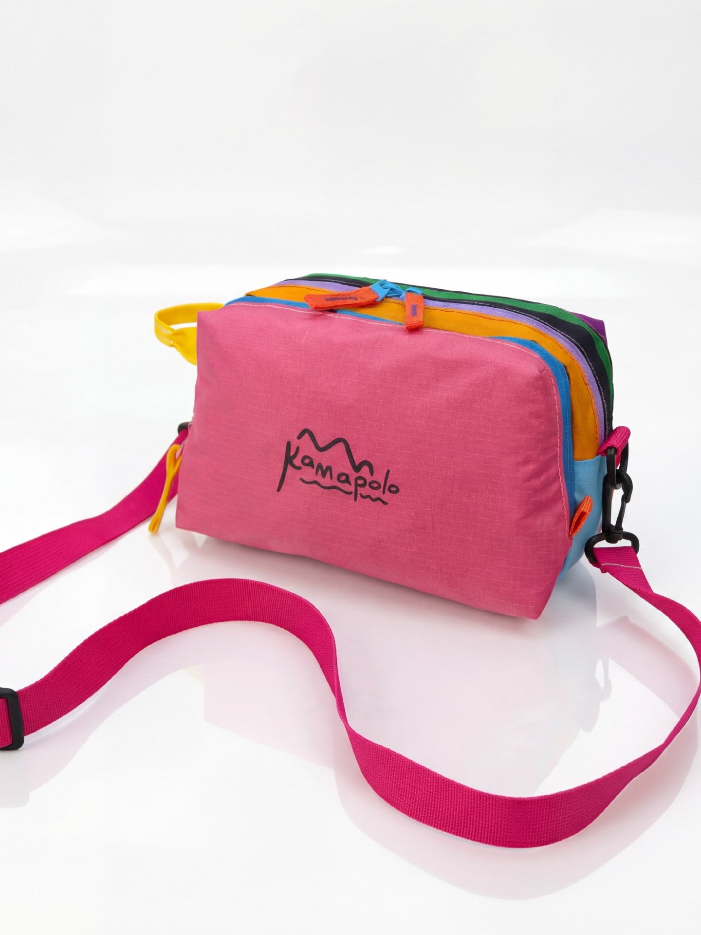 New Dopamine Color Matching Cosmetic Bag Multi-Zipper Design Portable Travel Toiletry Bag Unisex Fashion Practical
