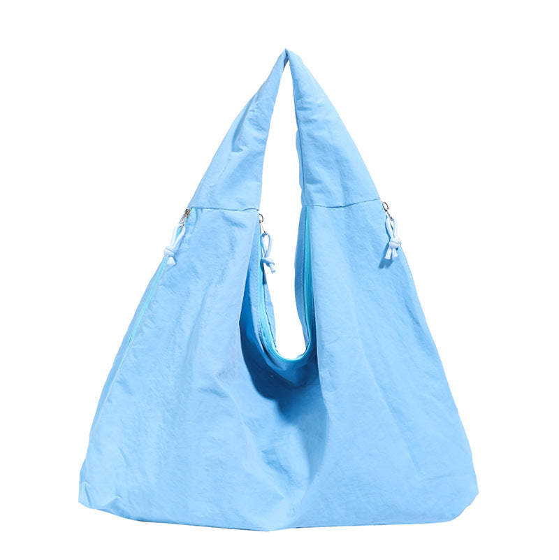 Minimalist Large Capacity Tote Bag for Women, Soft Fabric Shoulder Handbag with Multiple Inner Pockets, Casual Everyday Style