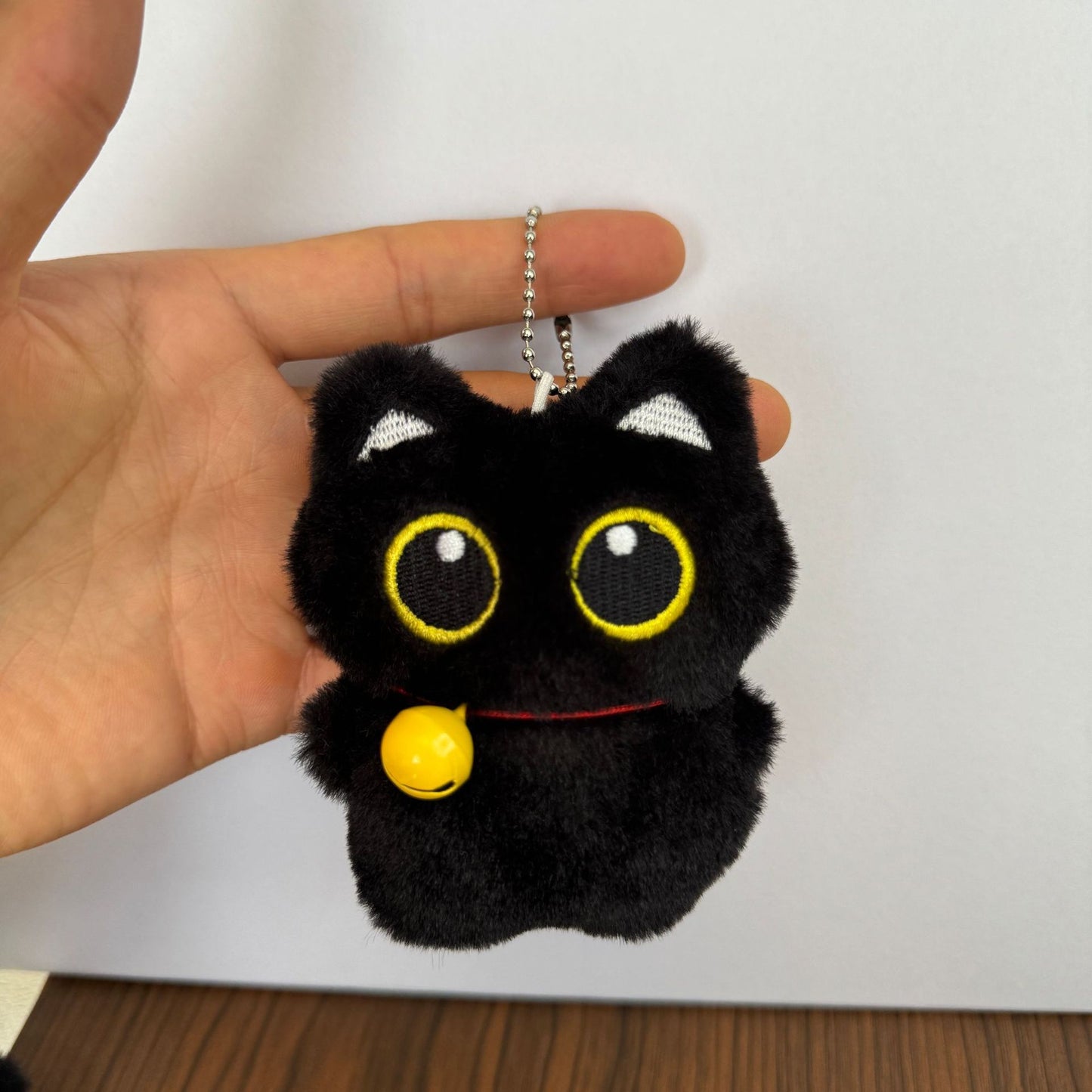 Cartoon Black Cat Doll Plush Doll Pendant Kitty Toy Ornaments Cute Gift Squeaky Bag Accessories