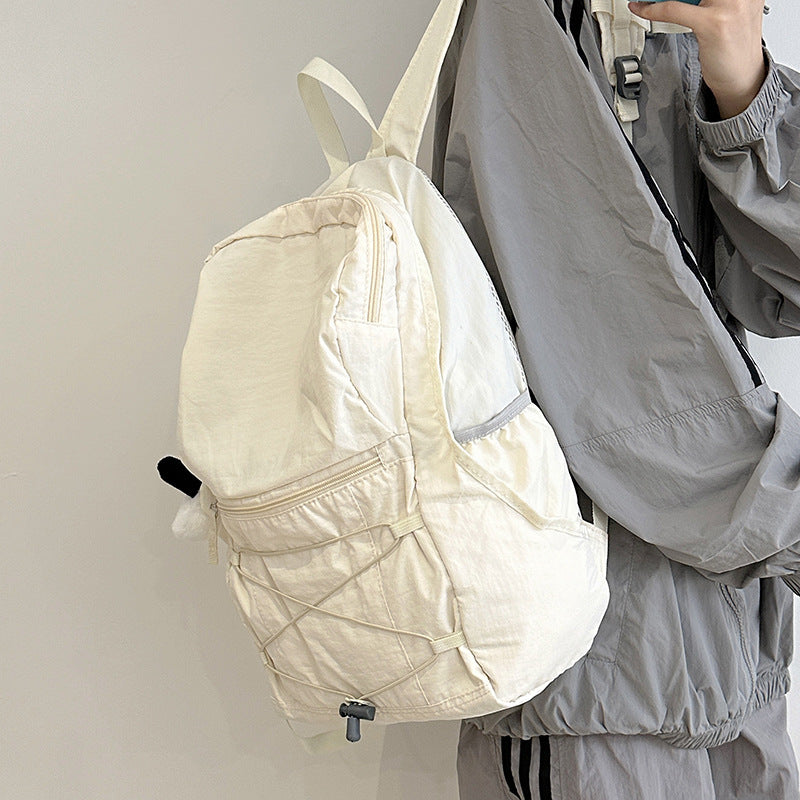 Japanese Small Bookbag Women's New Cute Drawstring Mini Casual Bag Travel Lightweight Backpack