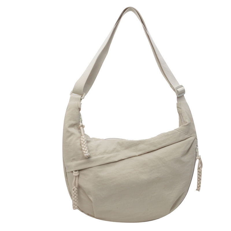Fashion Cloth Bag Female Student Satchel Nylon Crossbody Cloth Bag Large Capacity Shoulder Bag Japanese Dumpling Bag