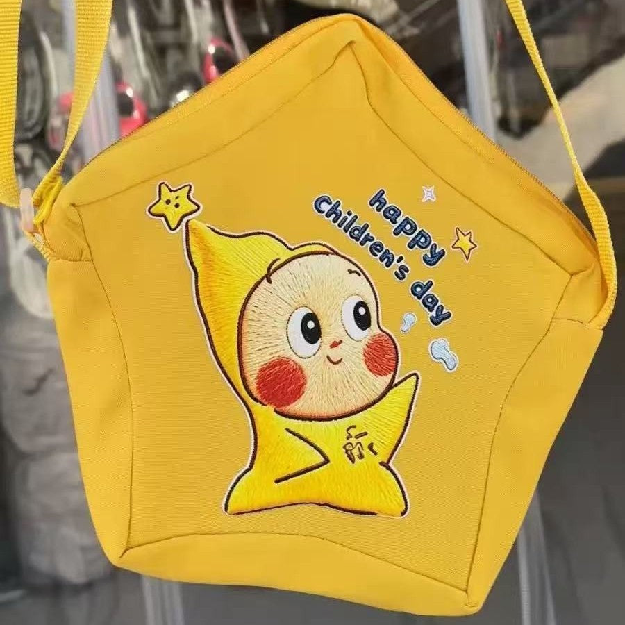Cute Star Themed Crossbody Bag for Children's Day - Cartoon Design with Pendant, Perfect for Kids' Daily Use