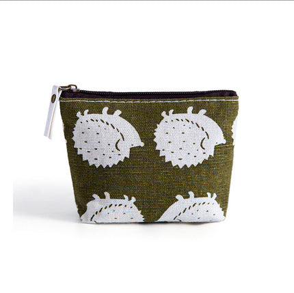 Cute Polar Bear Print Canvas Coin Purse for Women, Stylish Everyday Key and Card Holder with Zipper Closure
