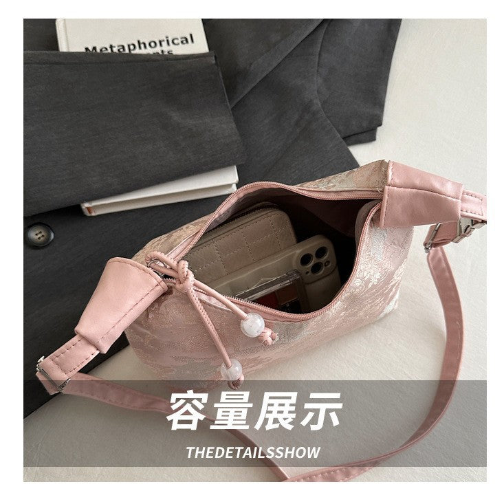 Women's Cross-Body Bag New Chinese Hand Bag New National Style Printed Crossbody Bag Mobile Phone Bag Inner Bag Everyday Joker