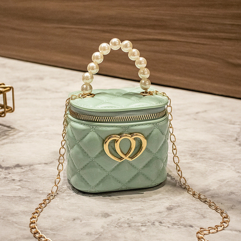 Fashion Mini Small Bag New Rhombus Bucket Gel Bag Pairs of Love Decorative Small Bag Shoulder Crossbody Women's Bag