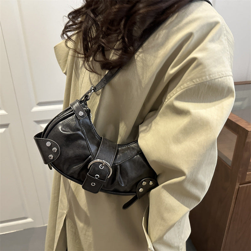 Fashion Pu Shoulder Bag Women's Retaining Ring Design Daily Commuter Crossbody Small Tote Bag