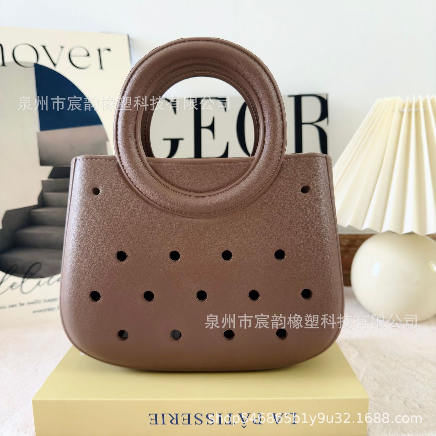 Eva Beach Bag Outdoor Seaside Vacation Ring Handbag Large Capacity Breathable Women's Shoulder Hole Bag