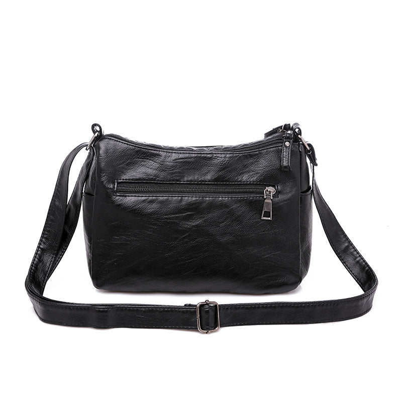 New Women's Soft PU Crossbody Bag with Multiple Pockets and Zipper Closure, Perfect for Daily Use
