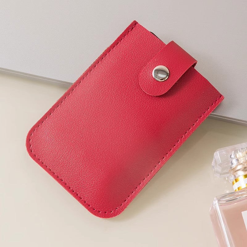 Stylish Leather Card Holder with Multi-Slot Design, Anti-Magnetic Protection and Convenient Pull-Out Feature for ID, Bank Cards and More