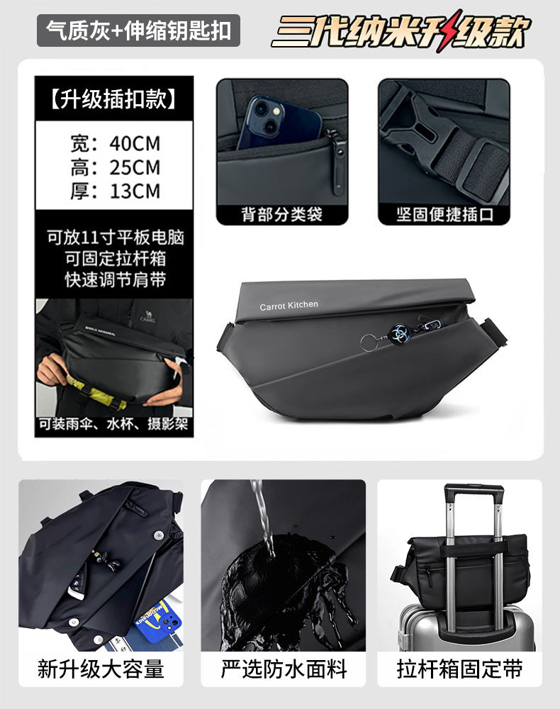 Men's Messenger Bag Commuter Bag Chest Bag Men's Messenger Bag Cycling Bag Motorcycle Backpack Sports Boys Shoulder Bag Fashion
