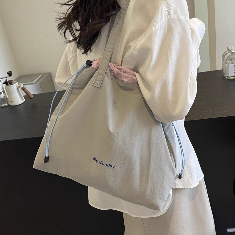 Women's Canvas Bag New Summer Large Capacity Versatile Shoulder Commuter Tote Bag