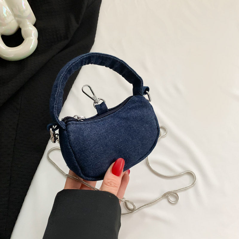 Mini Small Saddle Bag Crossbody Chain Handbags Women's New Korean Style Fashion Simple Lipstick Shoulder Bag