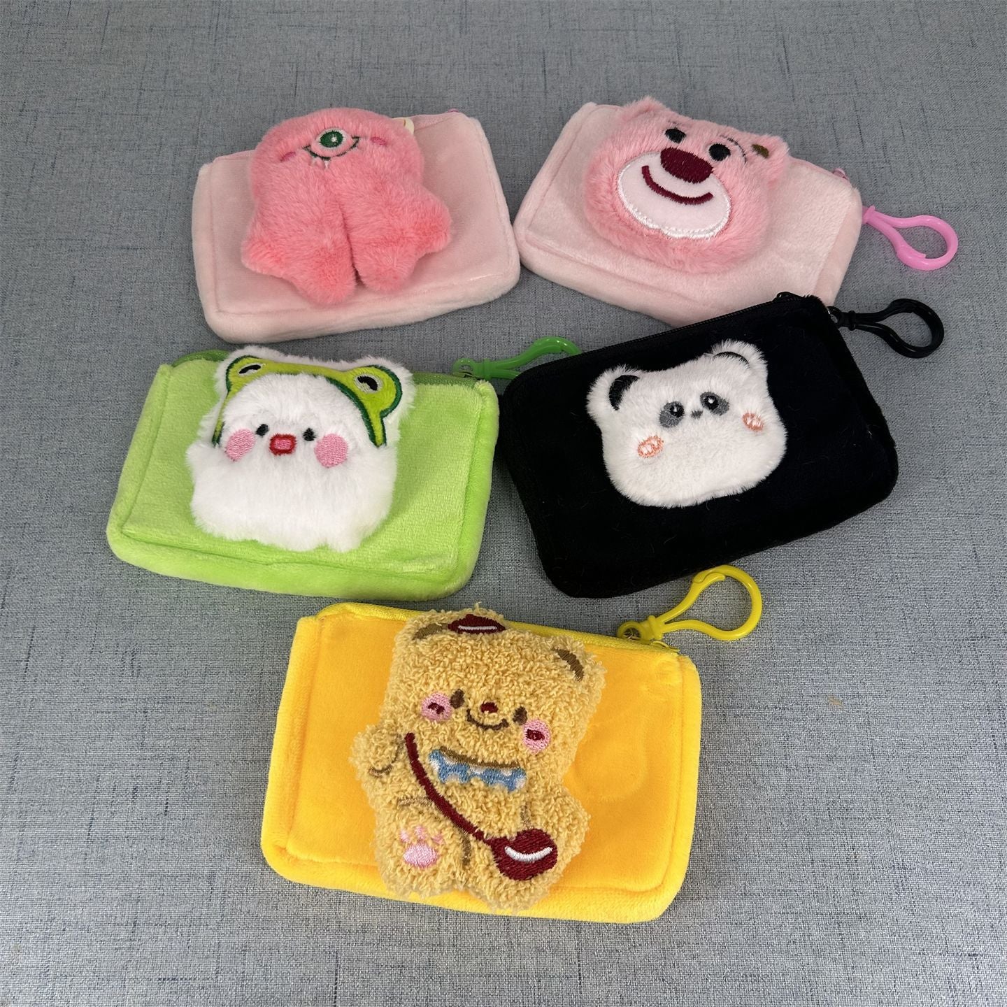 Women's Wallet Cute Plush Little Bear Cartoon Coin Purse, Daily Matching Storage Small Bag, Hanging Design
